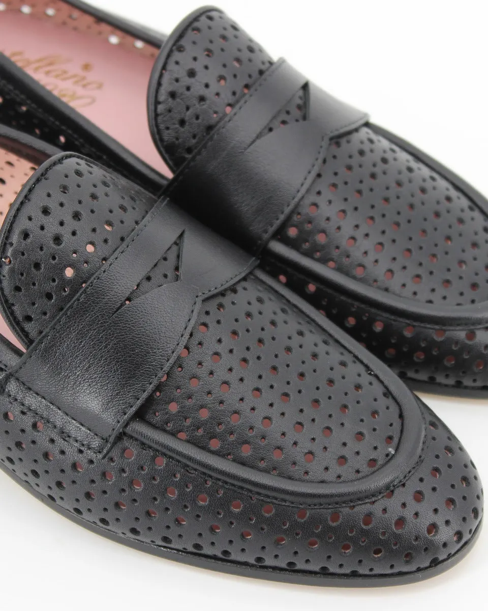 Black leather loafers Avegno.