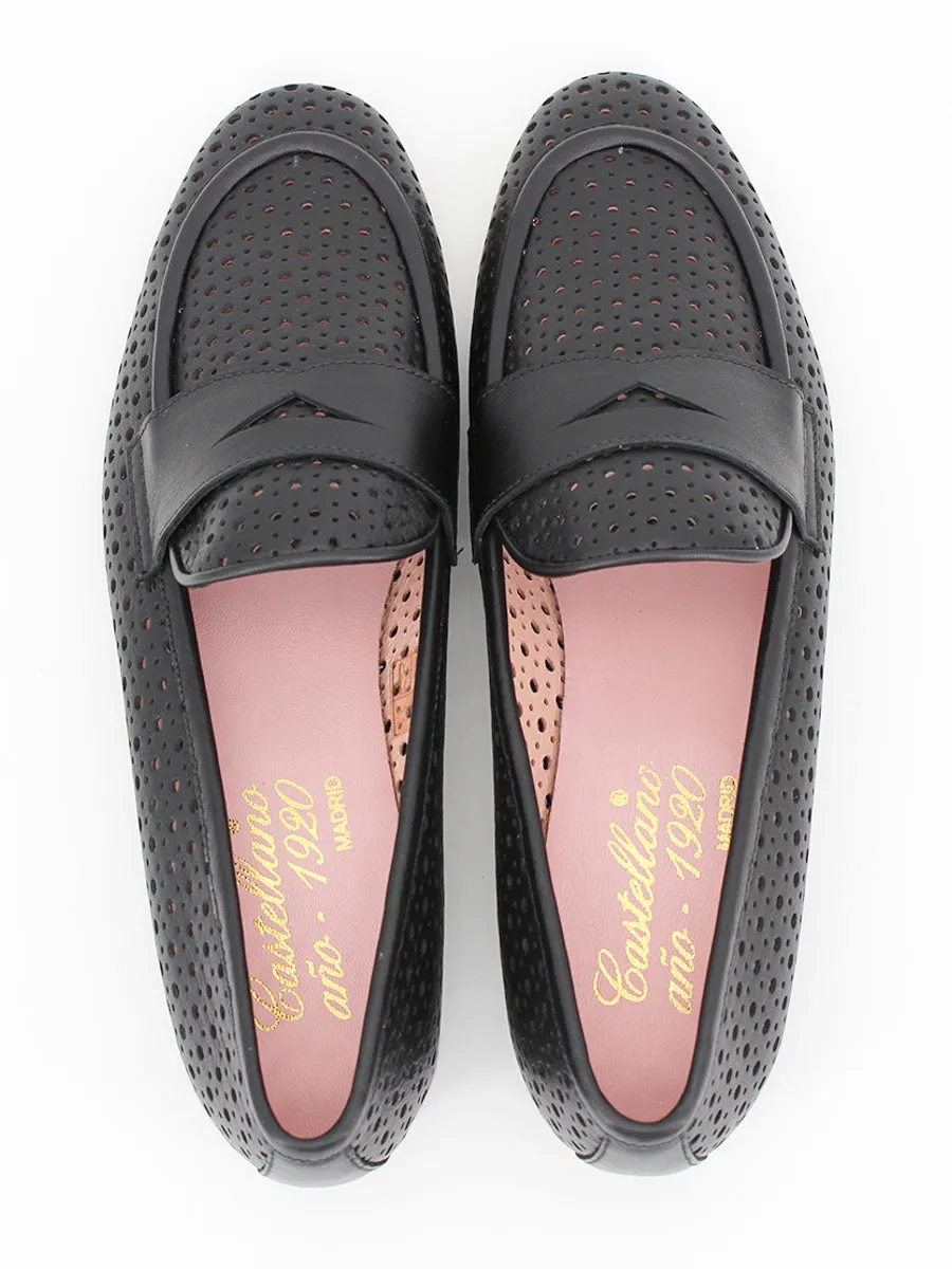 Black leather loafers Avegno.