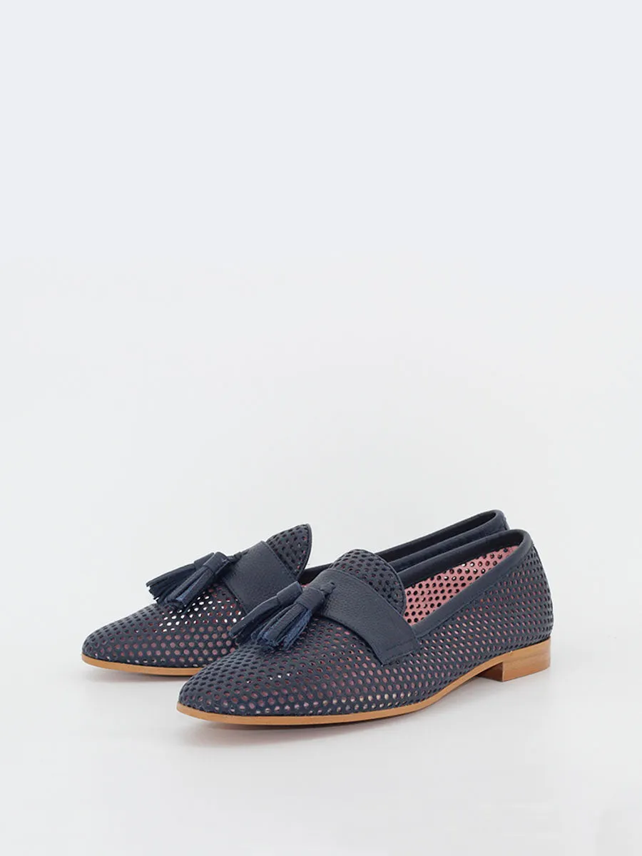 Navy leather moccasins Cassino