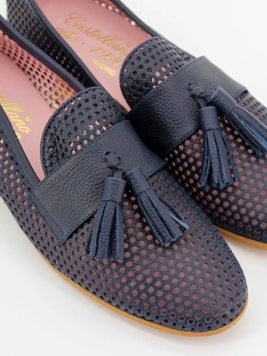 Navy leather moccasins Cassino