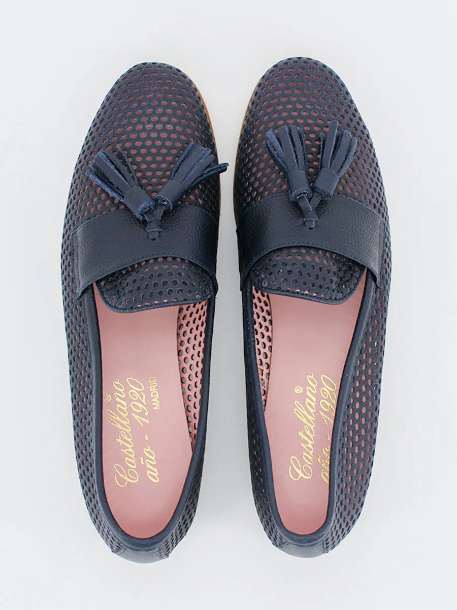 Navy leather moccasins Cassino