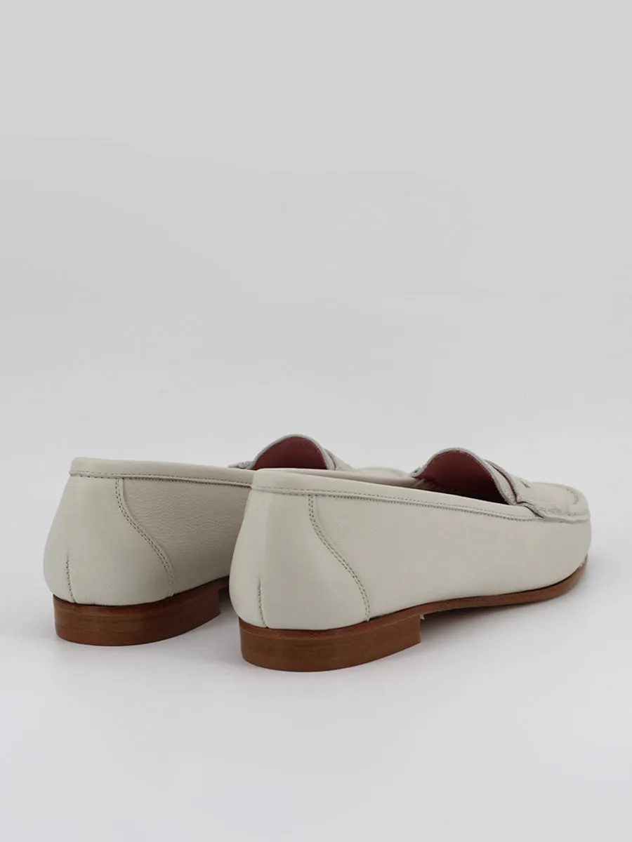 White leather women's Roma loafers