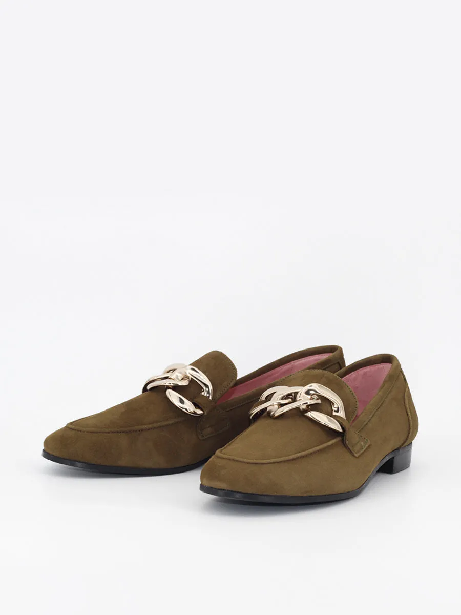 Trapani Women's Khaki Suede Loafers