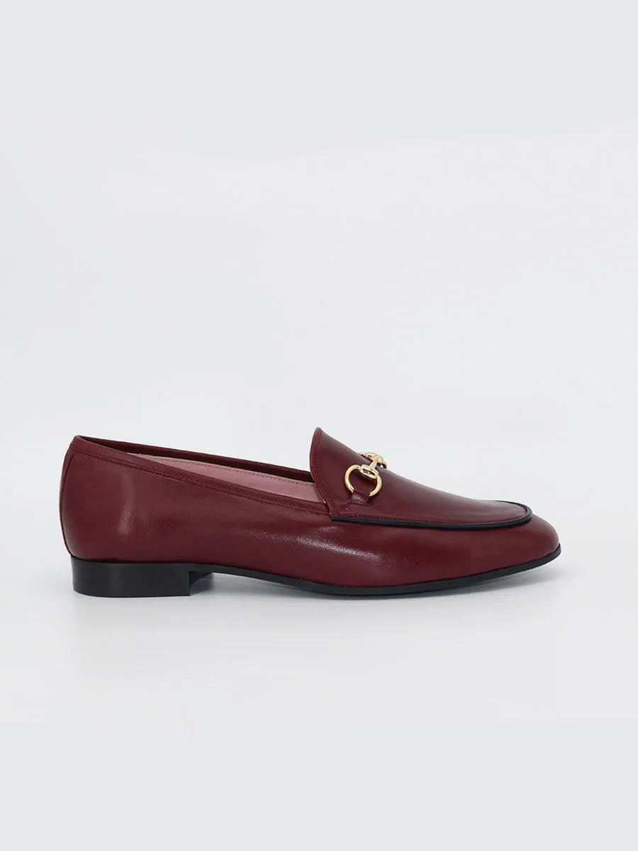 Burgundy leather Genova loafers.