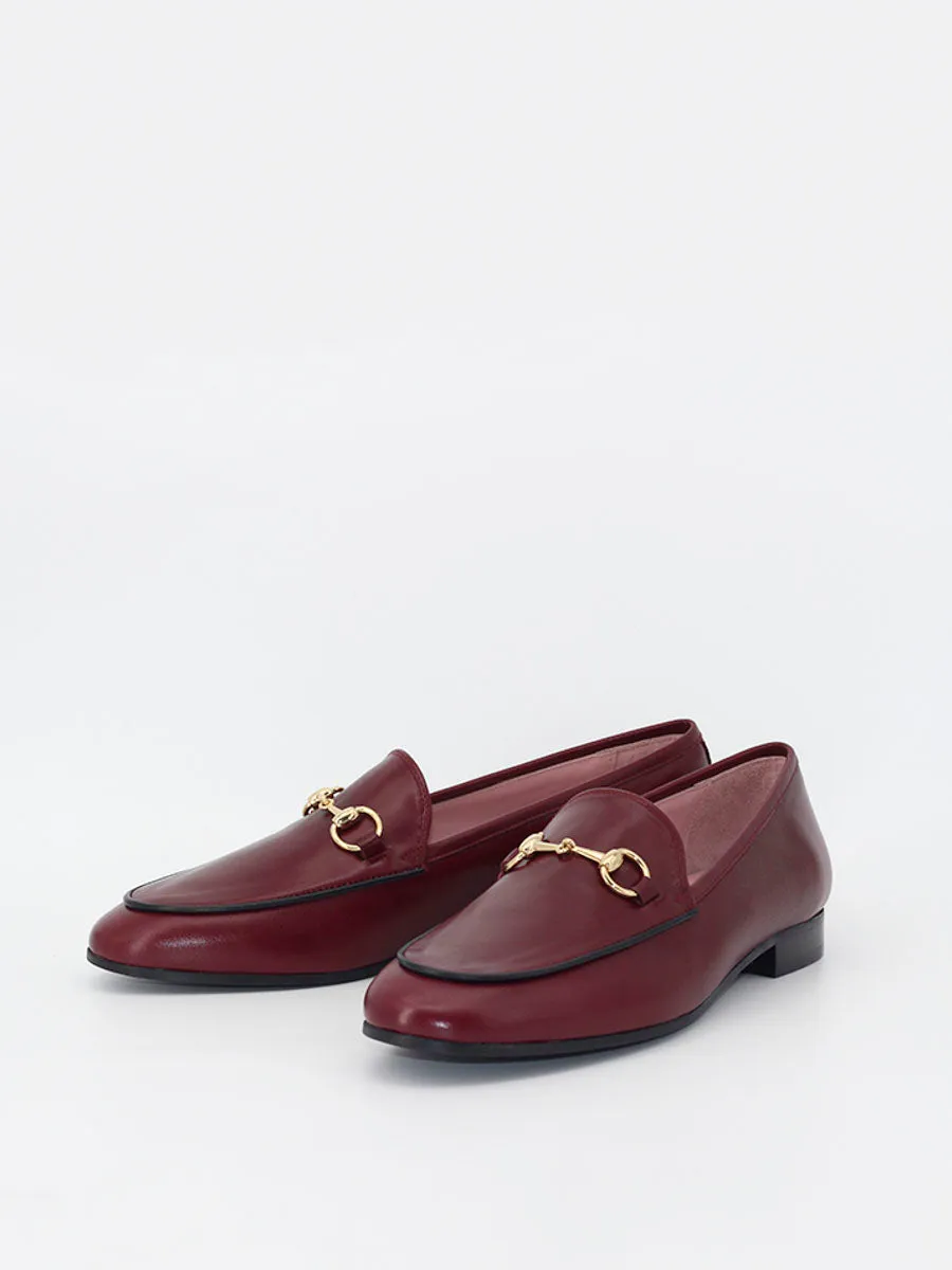 Burgundy leather Genova loafers.