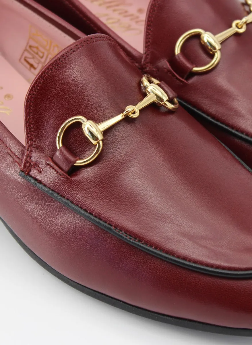 Burgundy leather Genova loafers.