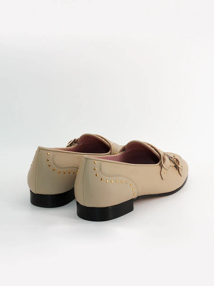 Studded Salt Color Stressa Loafers