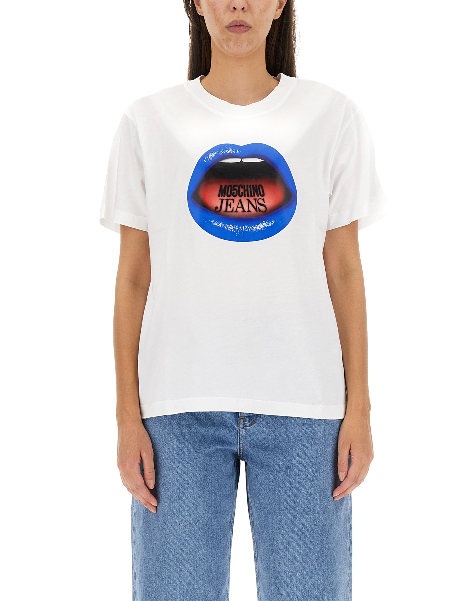 MOSCHINO JEANS Mouth Print T-Shirt