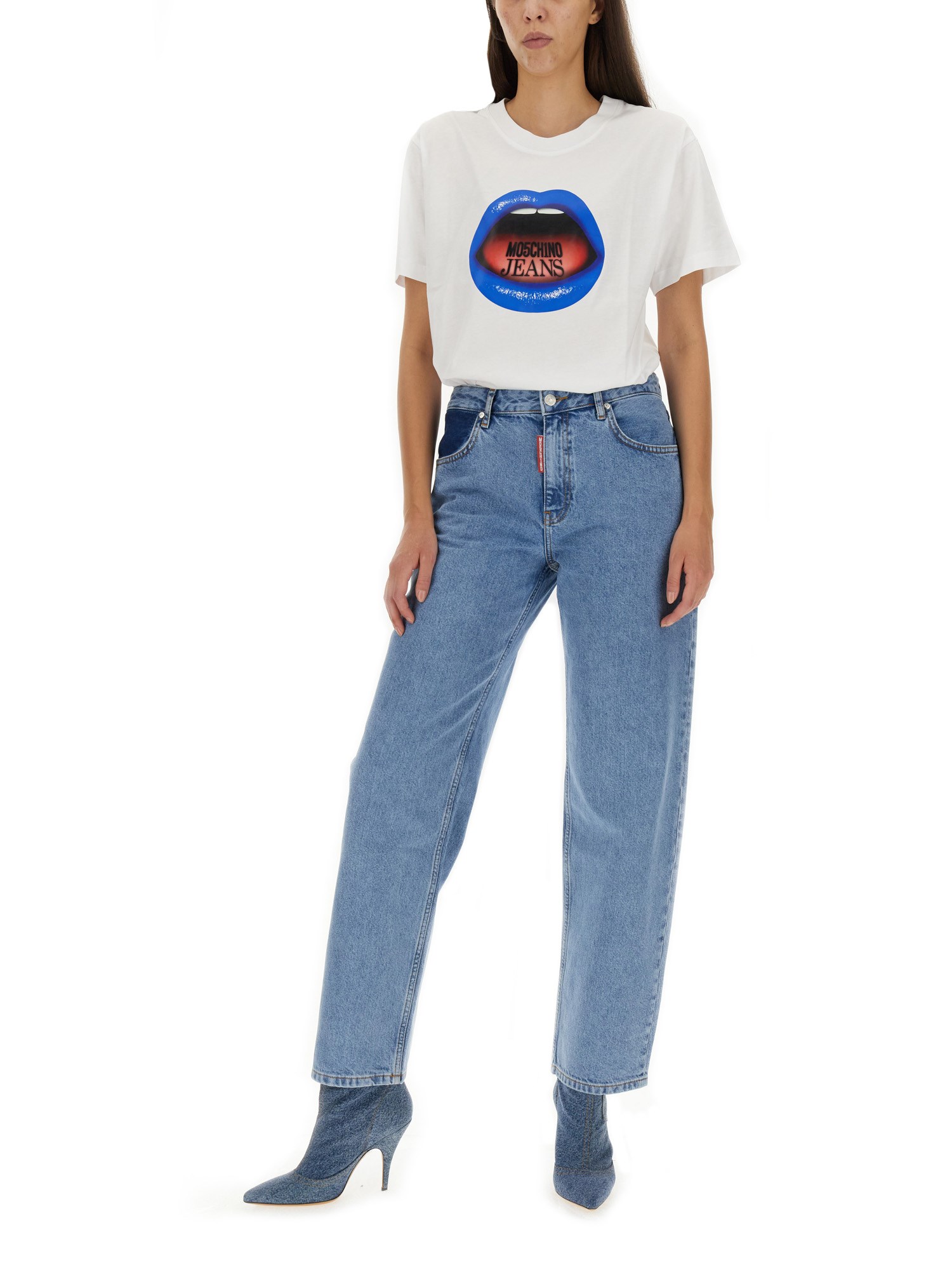 MOSCHINO JEANS Mouth Print T-Shirt