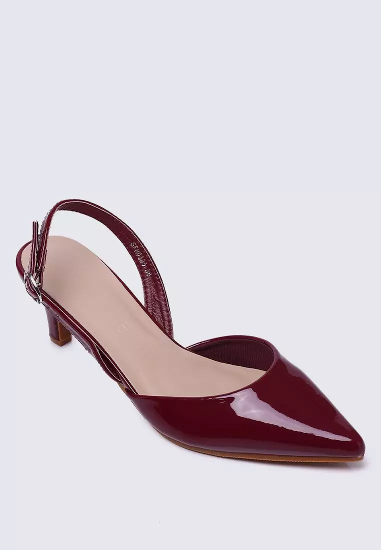 My Ballerine My Ballerine Vicky Comfy Heels In Burgundy