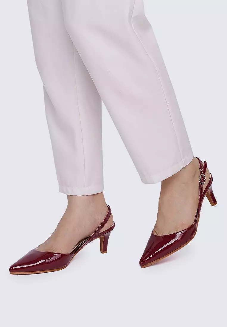 My Ballerine My Ballerine Vicky Comfy Heels In Burgundy