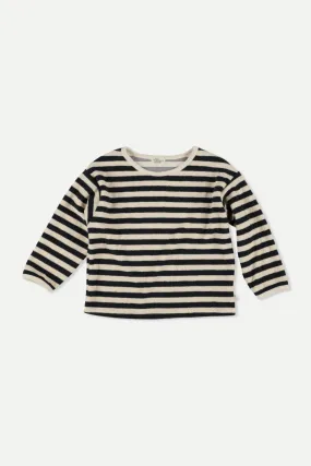 Striped Navy Towelling Sweatshirt