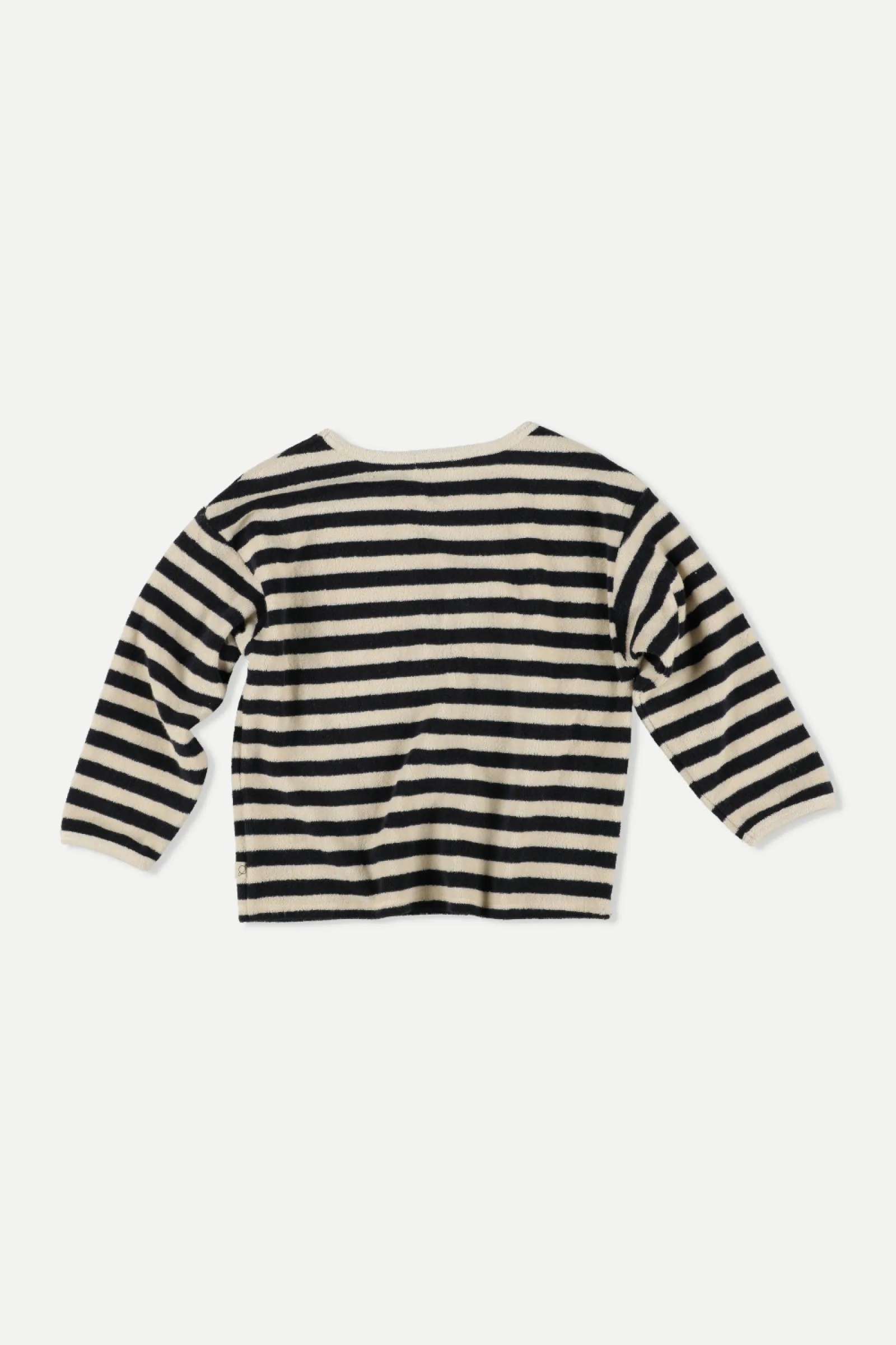 Striped Navy Towelling Sweatshirt