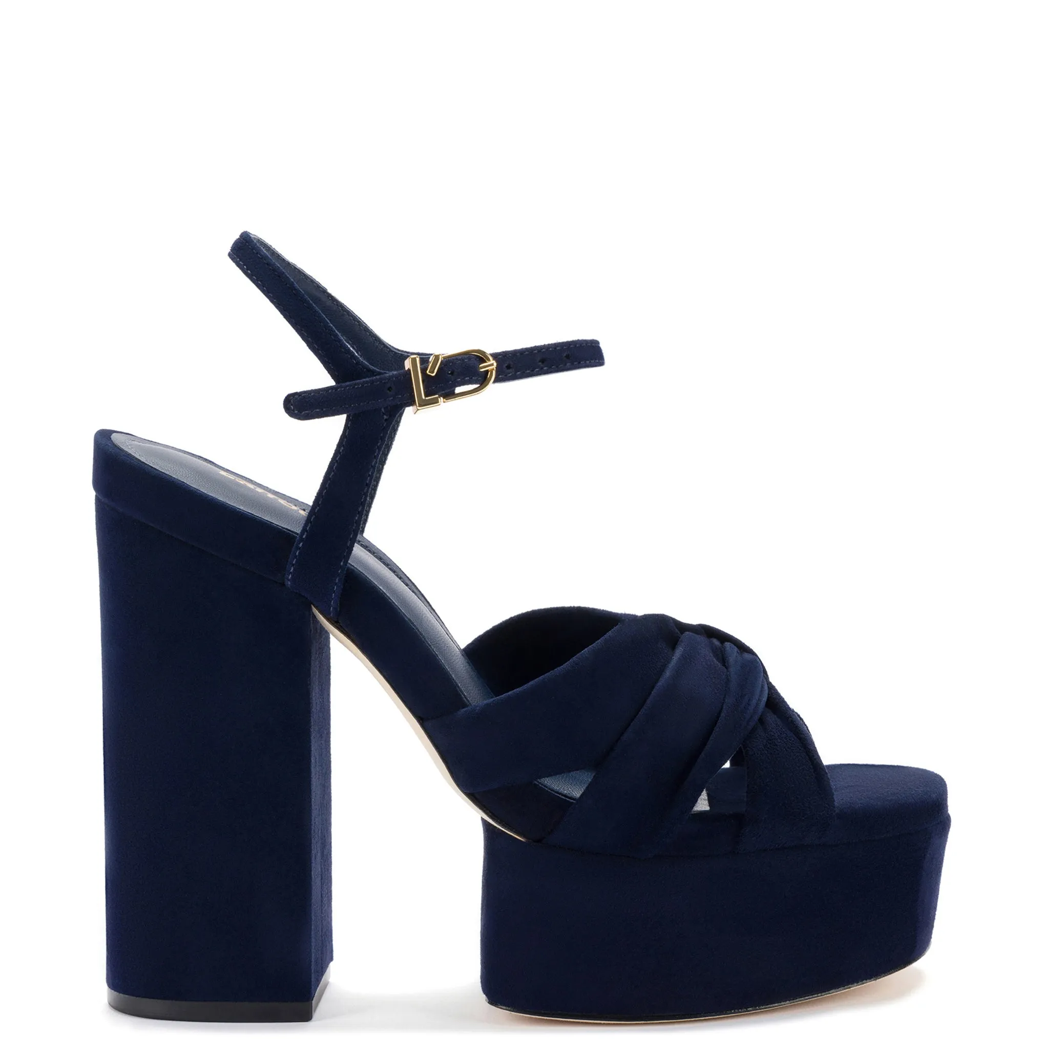 Navy Suede Platform Sandal - Vivienne