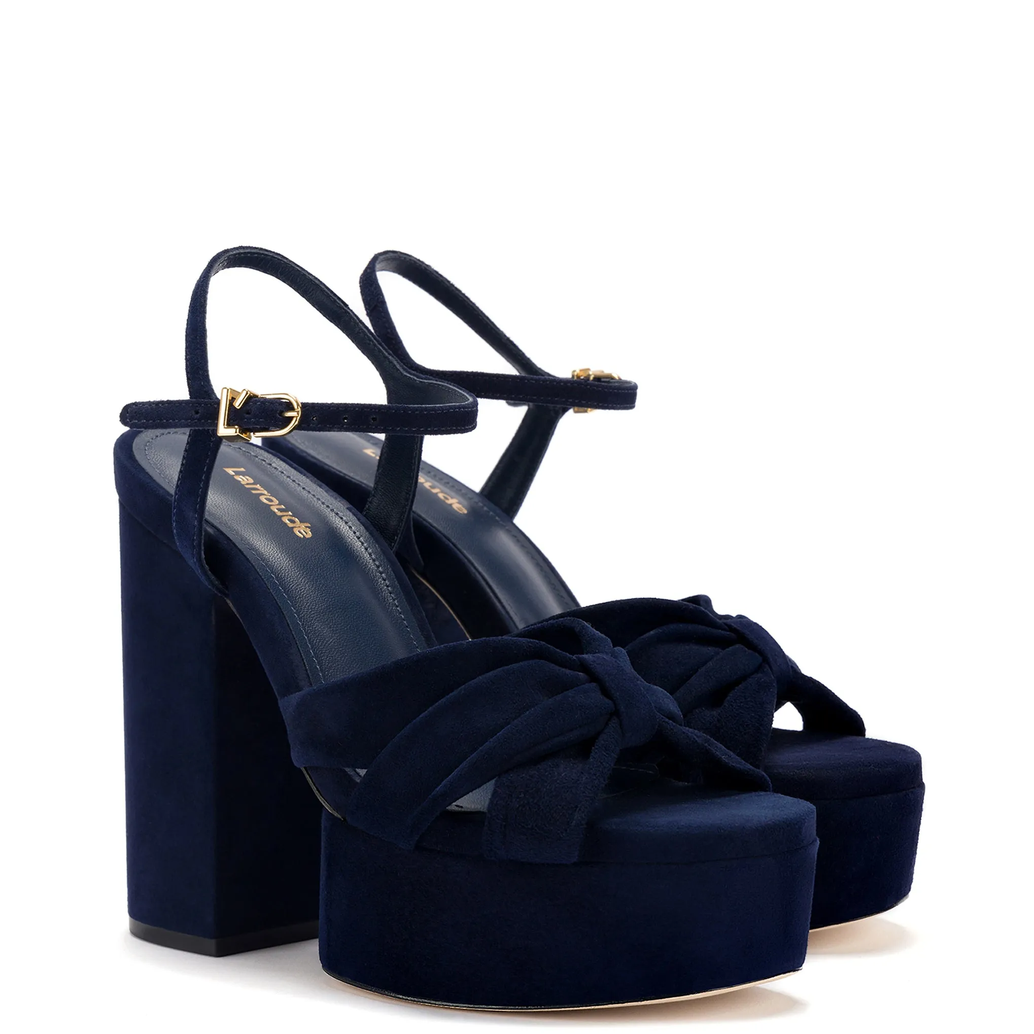 Navy Suede Platform Sandal - Vivienne