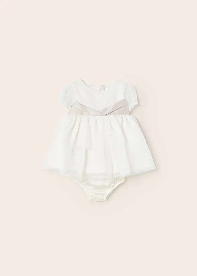 Newborn girl tulle dress - Natural