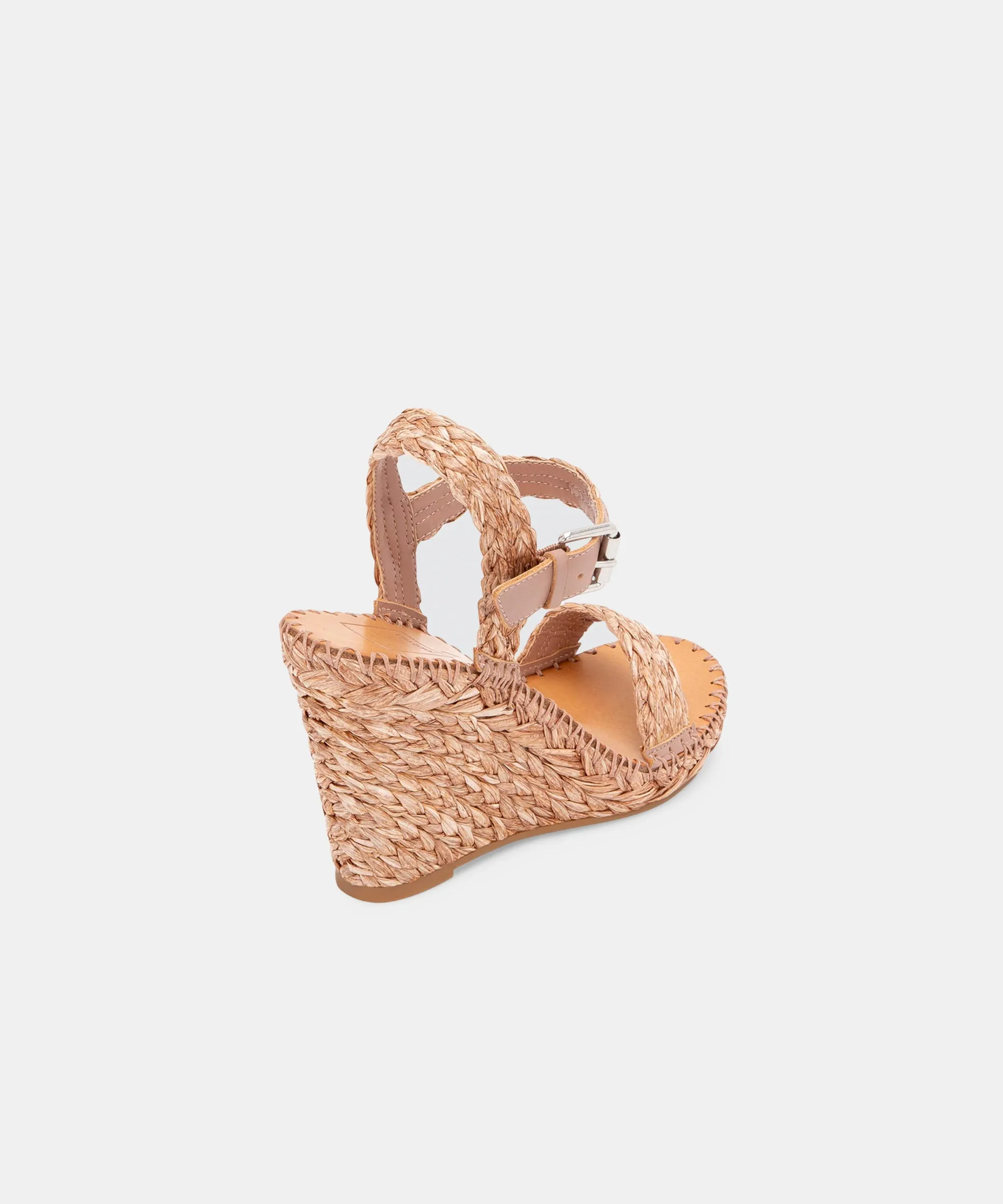 Raffia Wedges in Rose for Women