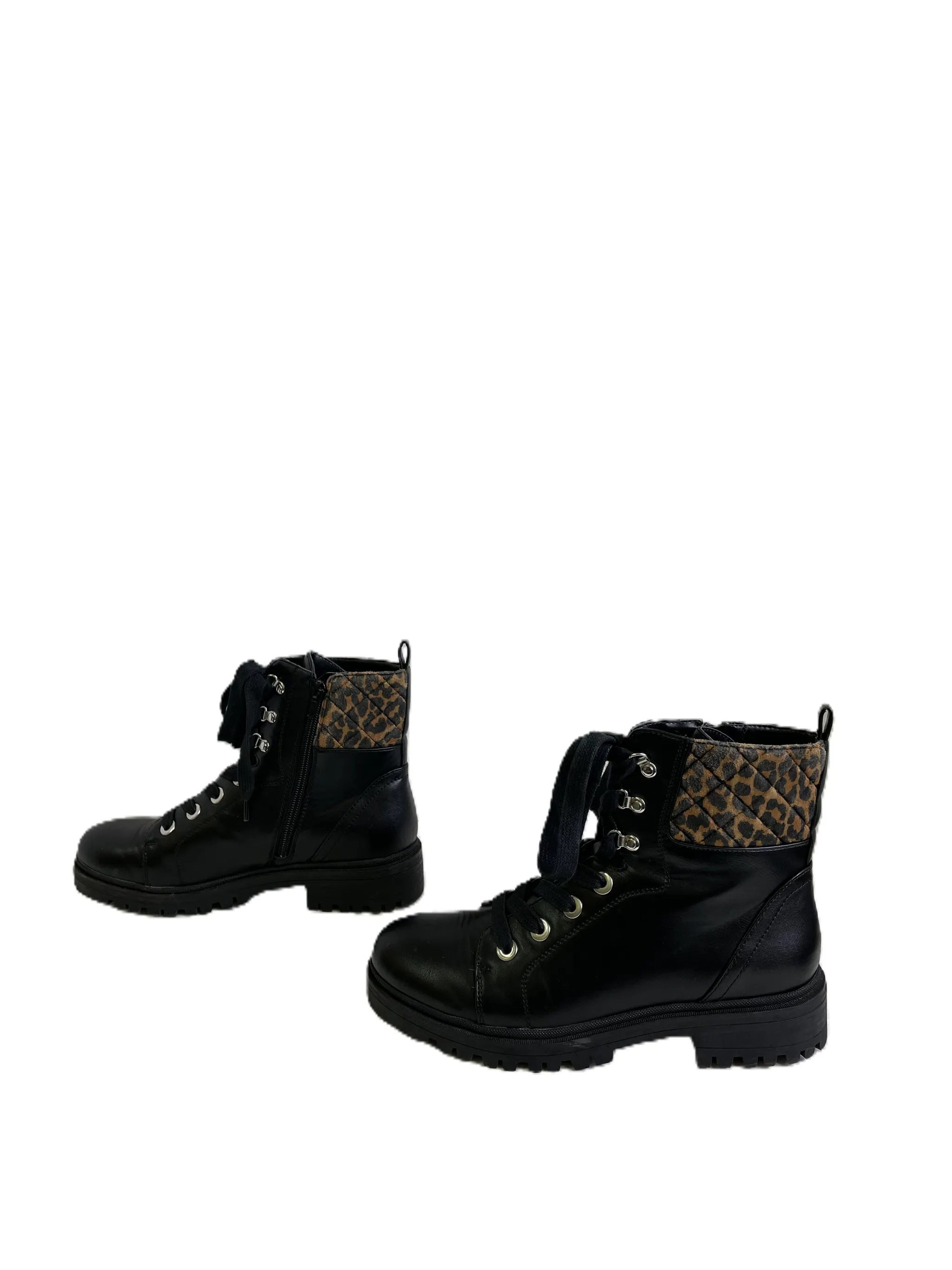 Nine West Black Combat Boots Size 7.5