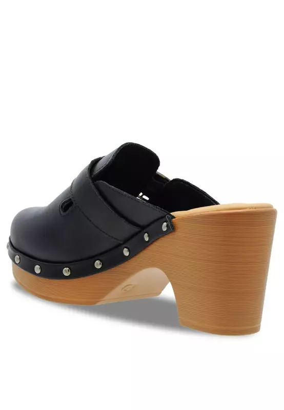 NOVENI Noveni Solid Tone Wooden Casual Heels