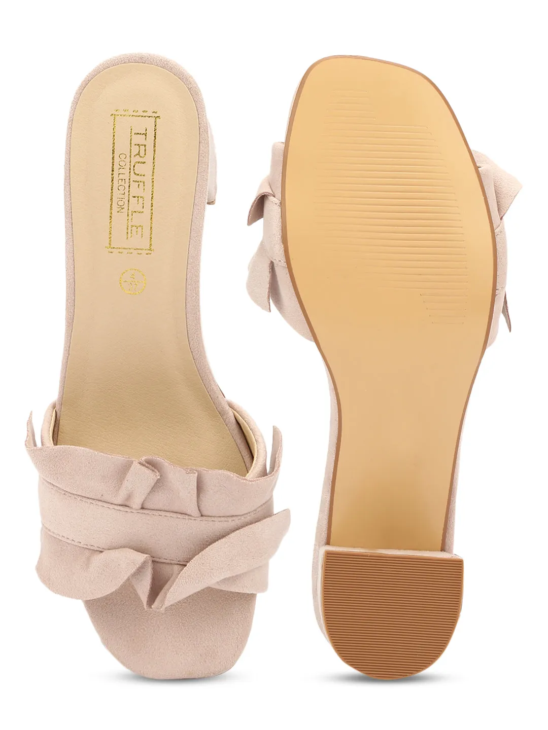 Nude Micro Slip-On Low Block Heels