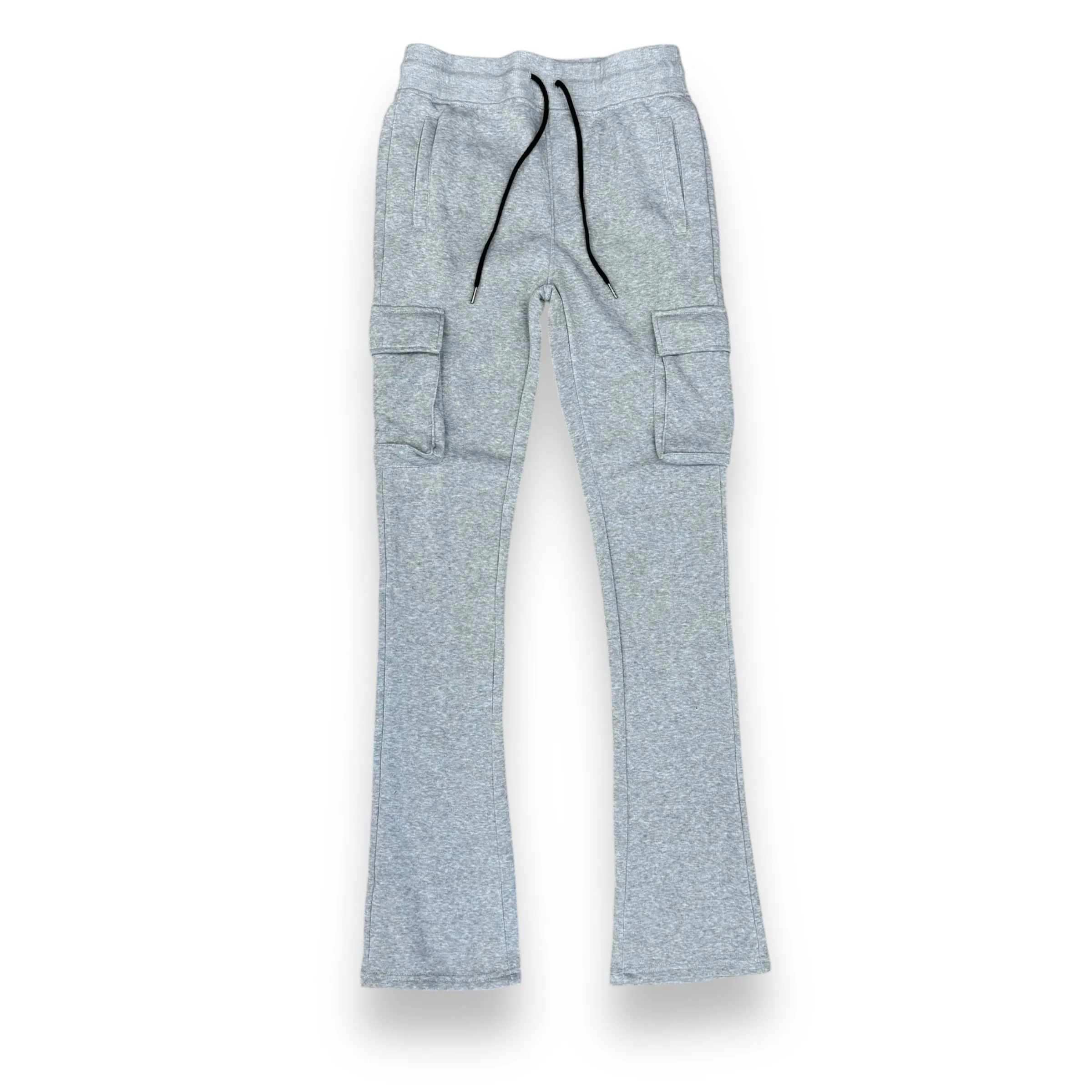 Octagon Stacked Flare Cargo Fleece Light Grey Jogger Men's