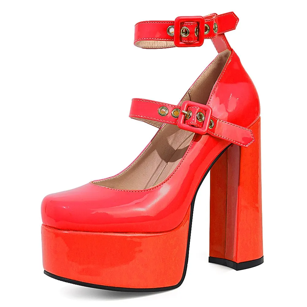 Orange High-End Designer Pumps