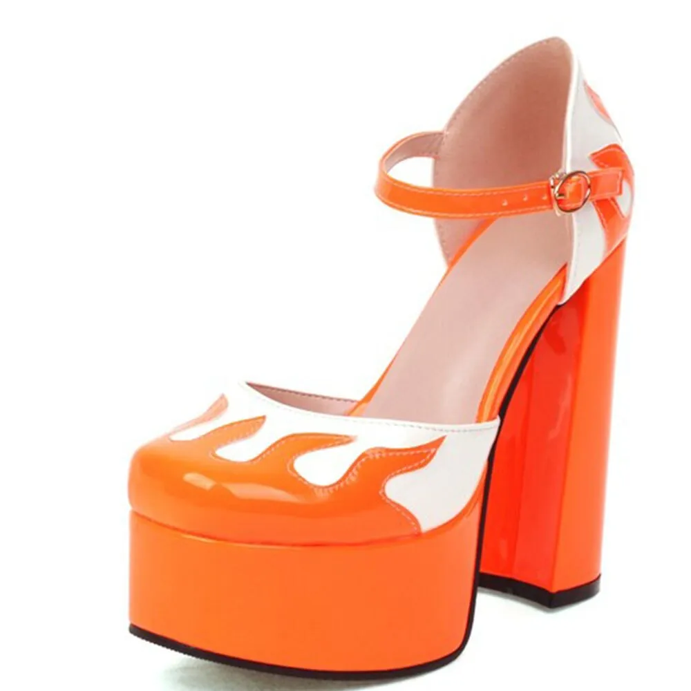 Orange High-End Designer Pumps