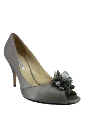 Satin Embellished Pumps Size 9