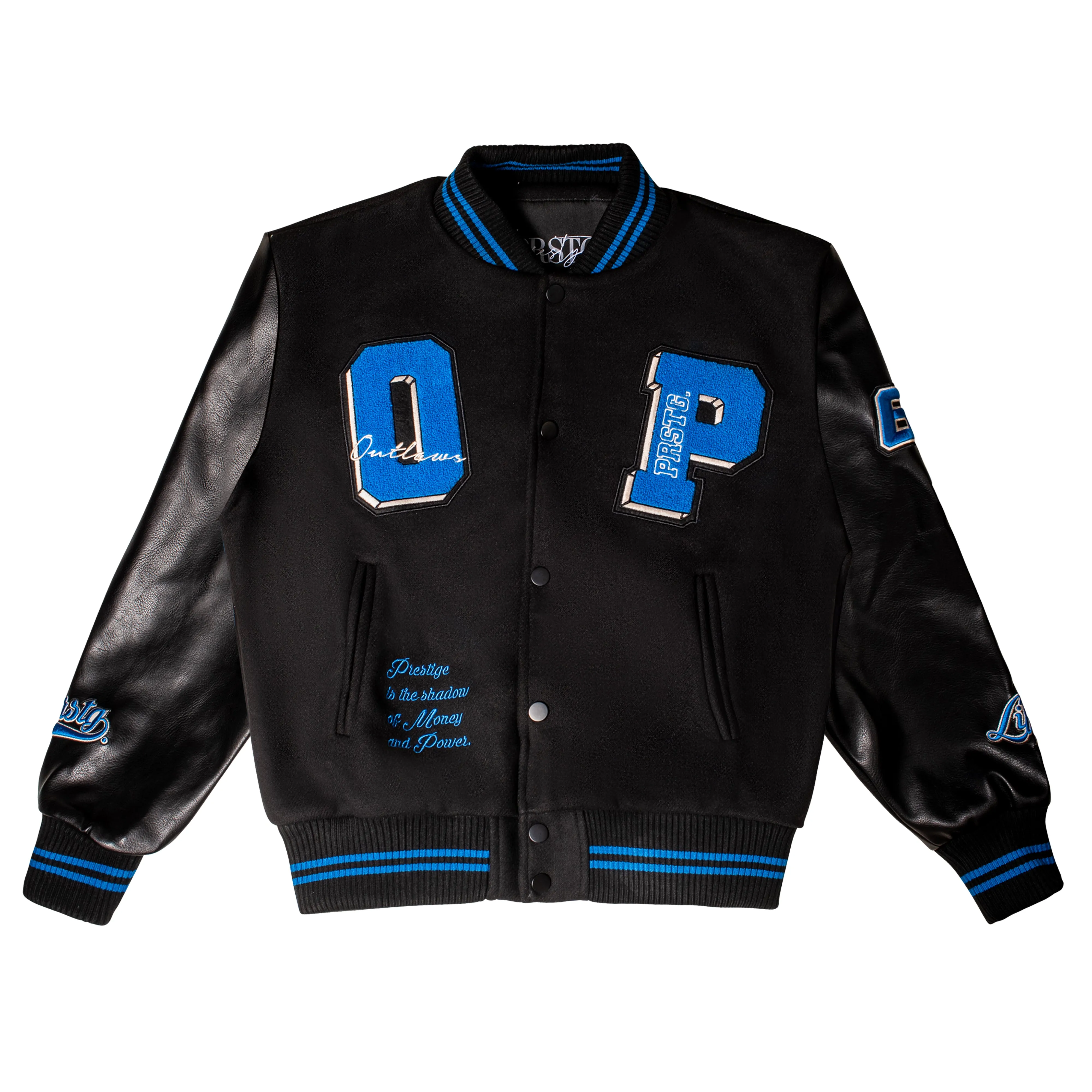 Outlaws Varsity Jacket - Black/Cobalt