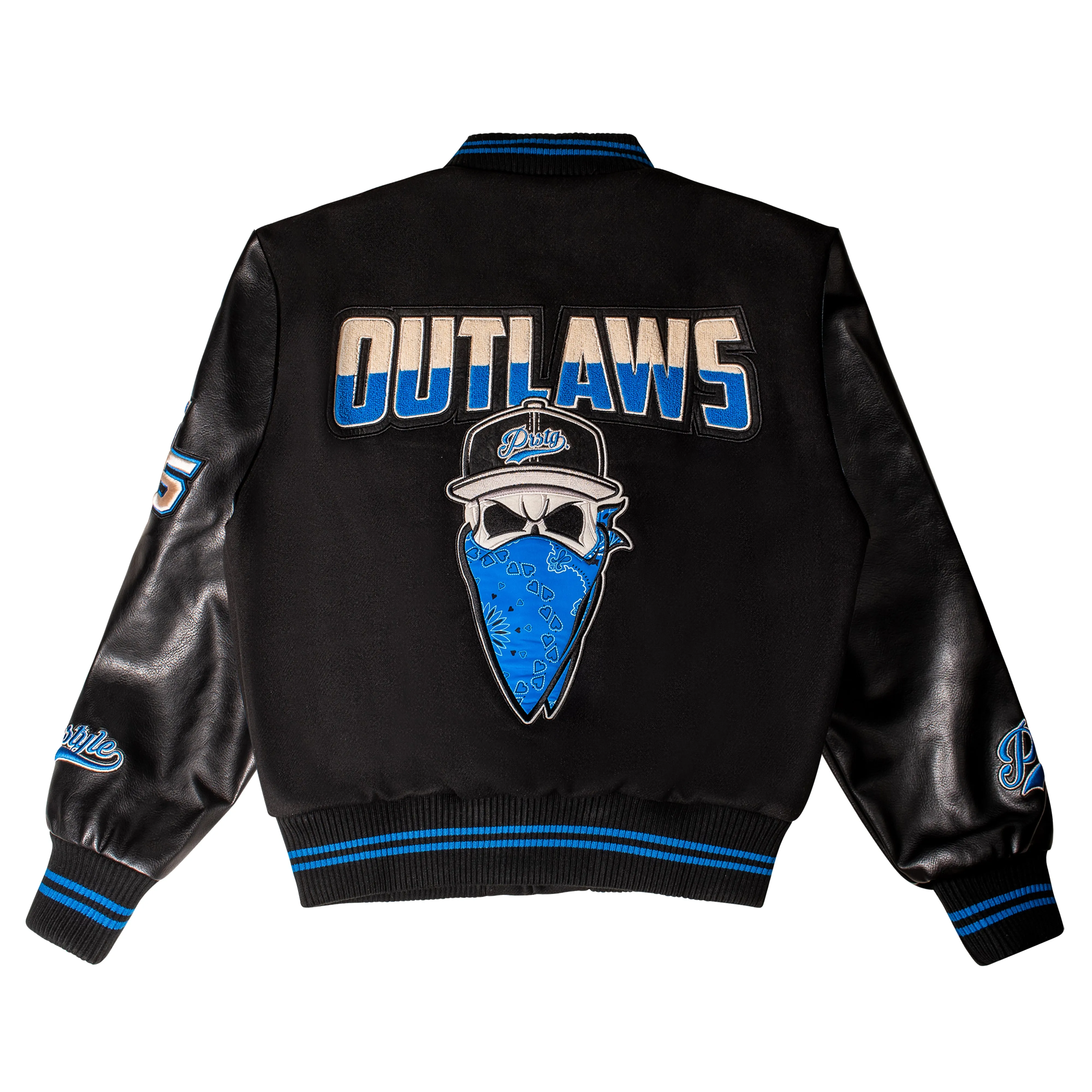 Outlaws Varsity Jacket - Black/Cobalt