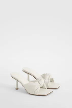 Padded Knot Front Heeled Mules