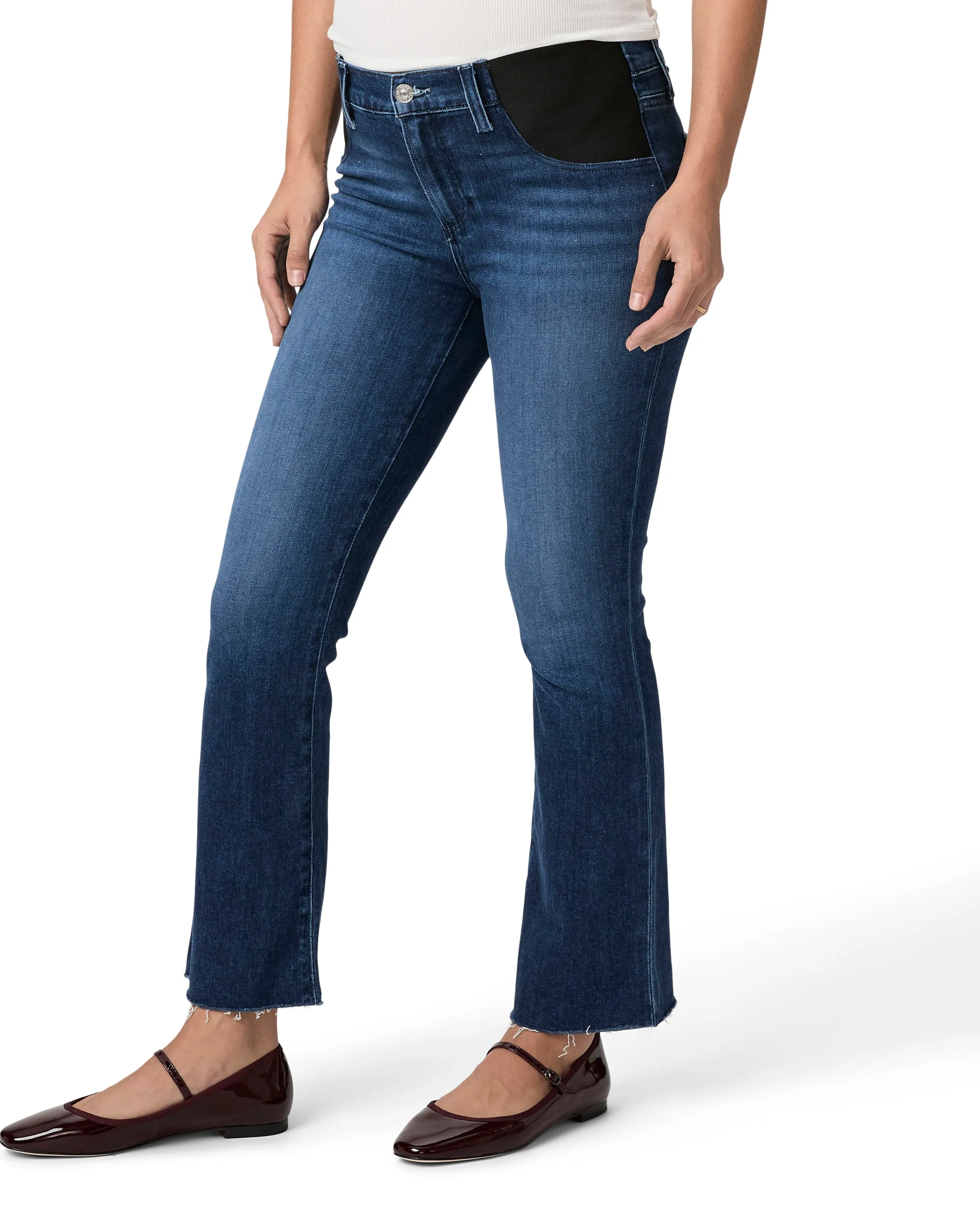 Paige Claudine Ankle Flare Maternity Jeans