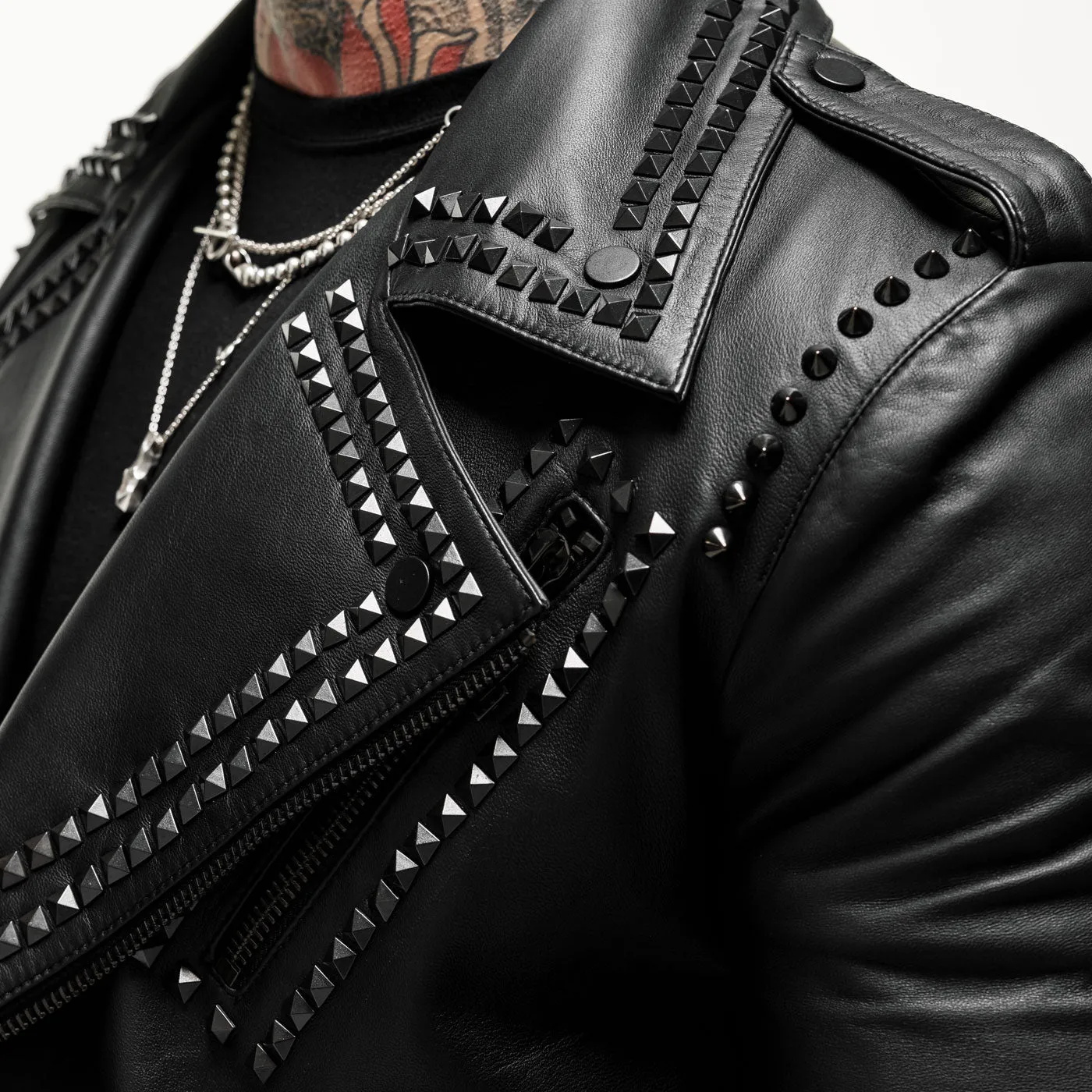 Panther Edition Black Studded Leather Jacket