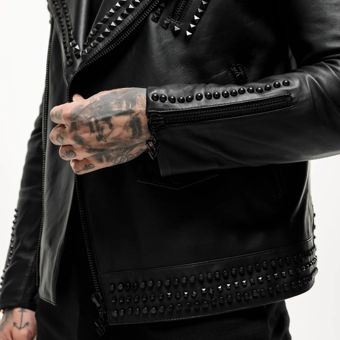 Panther Edition Black Studded Leather Jacket