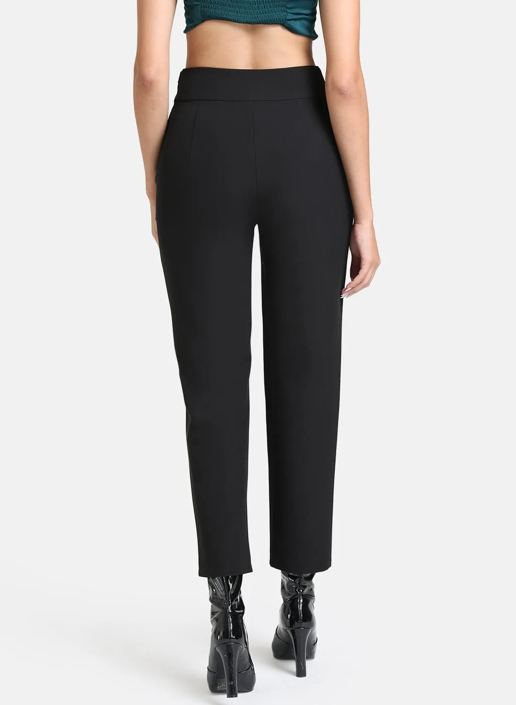 Pants with Metal Waist Trim