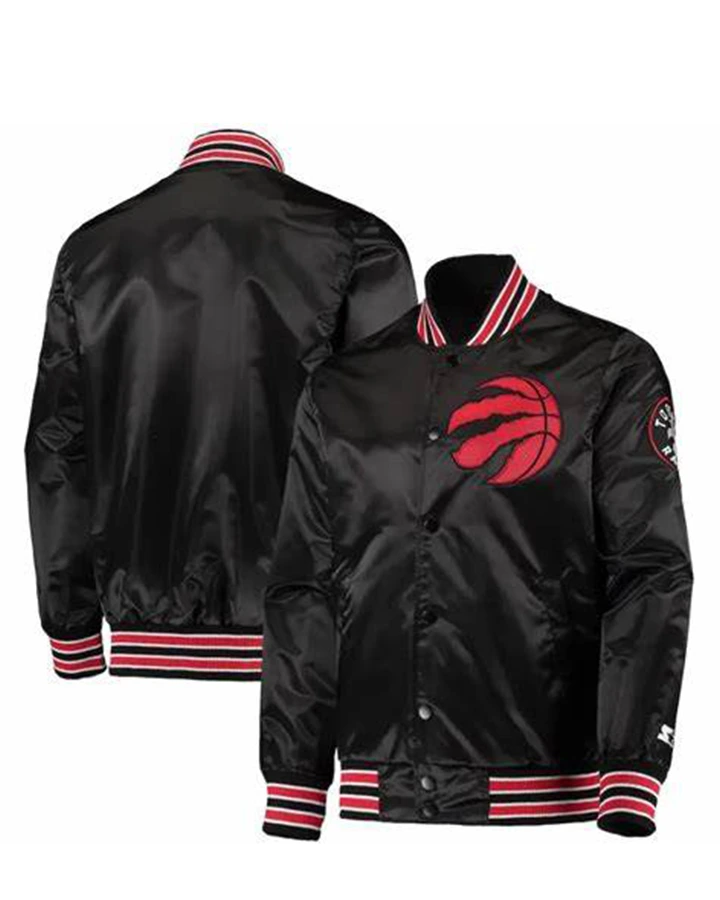 Black Satin Toronto Raptors Jacket - William Jacket