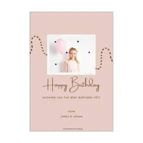 Personalised Kids Birthday Cards for Best Wish - Cute Girl 0016