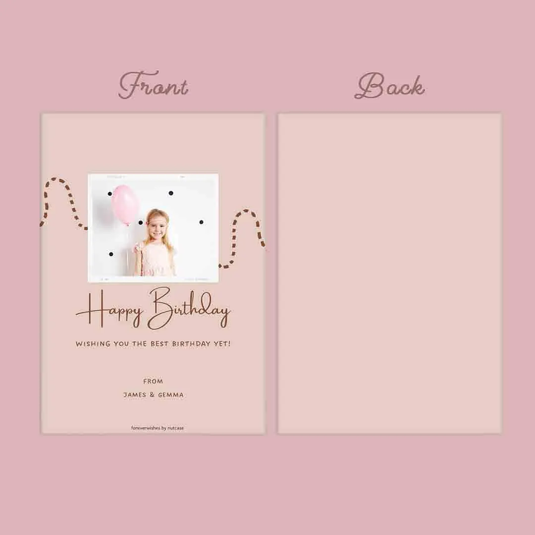 Personalised Kids Birthday Cards for Best Wish - Cute Girl 0016