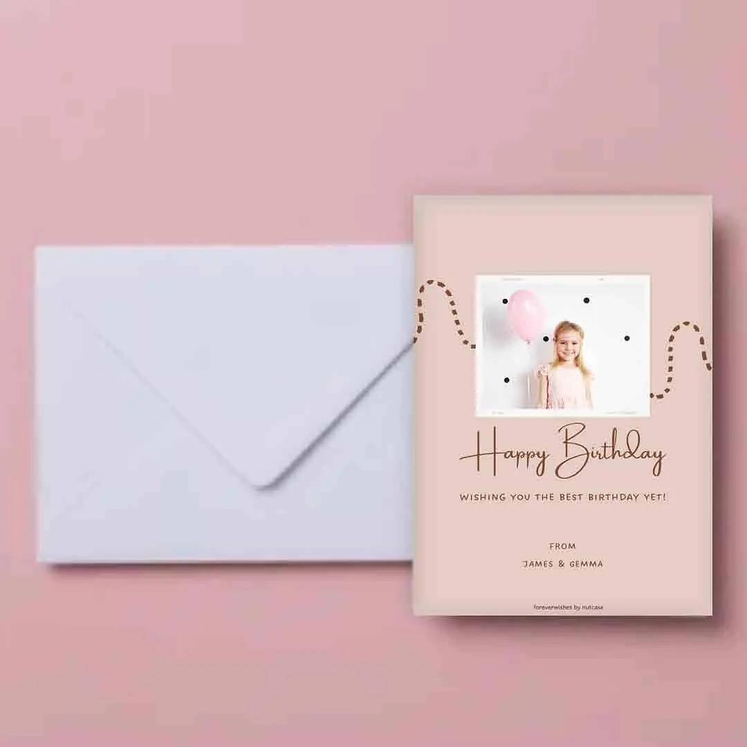 Personalised Kids Birthday Cards for Best Wish - Cute Girl 0016