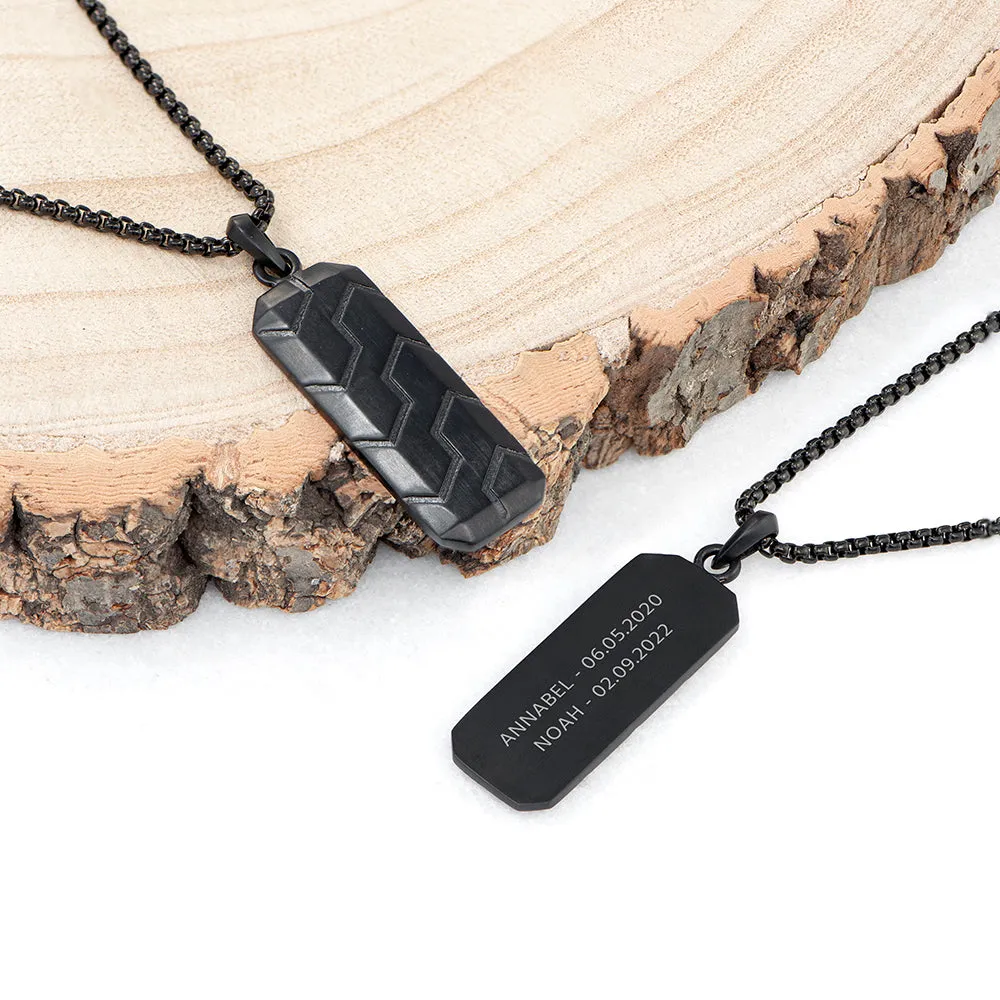 Custom Men's Tyretread Stone Necklace