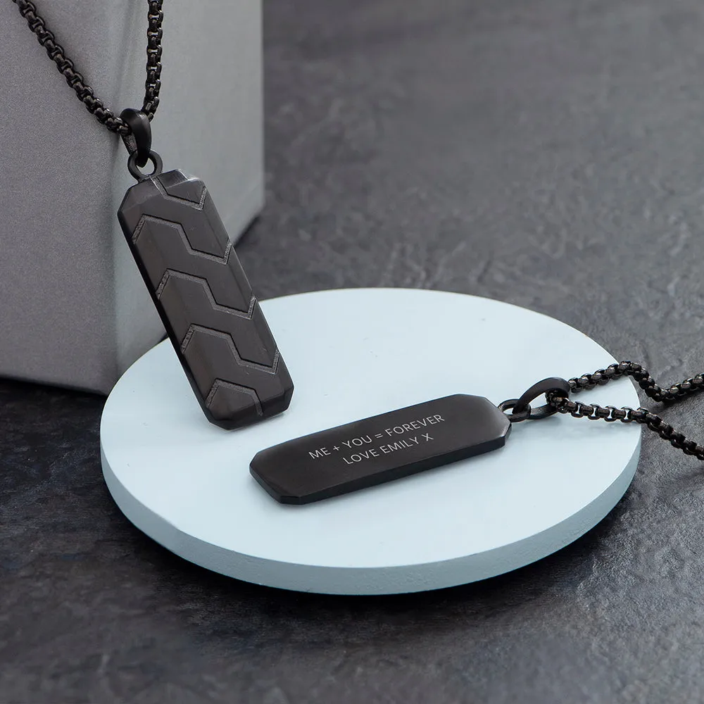 Custom Men's Tyretread Stone Necklace