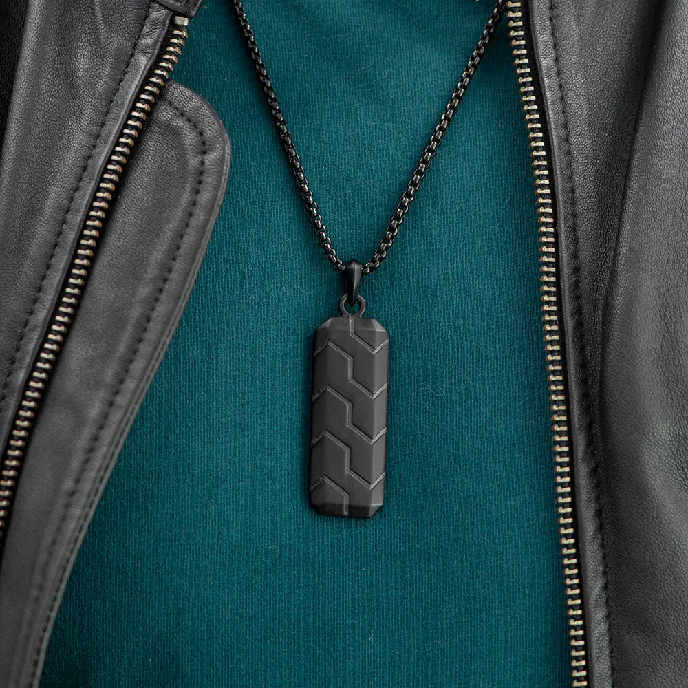 Custom Men's Tyretread Stone Necklace