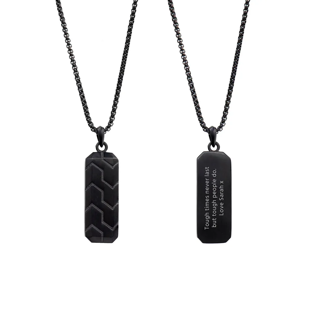 Custom Men's Tyretread Stone Necklace