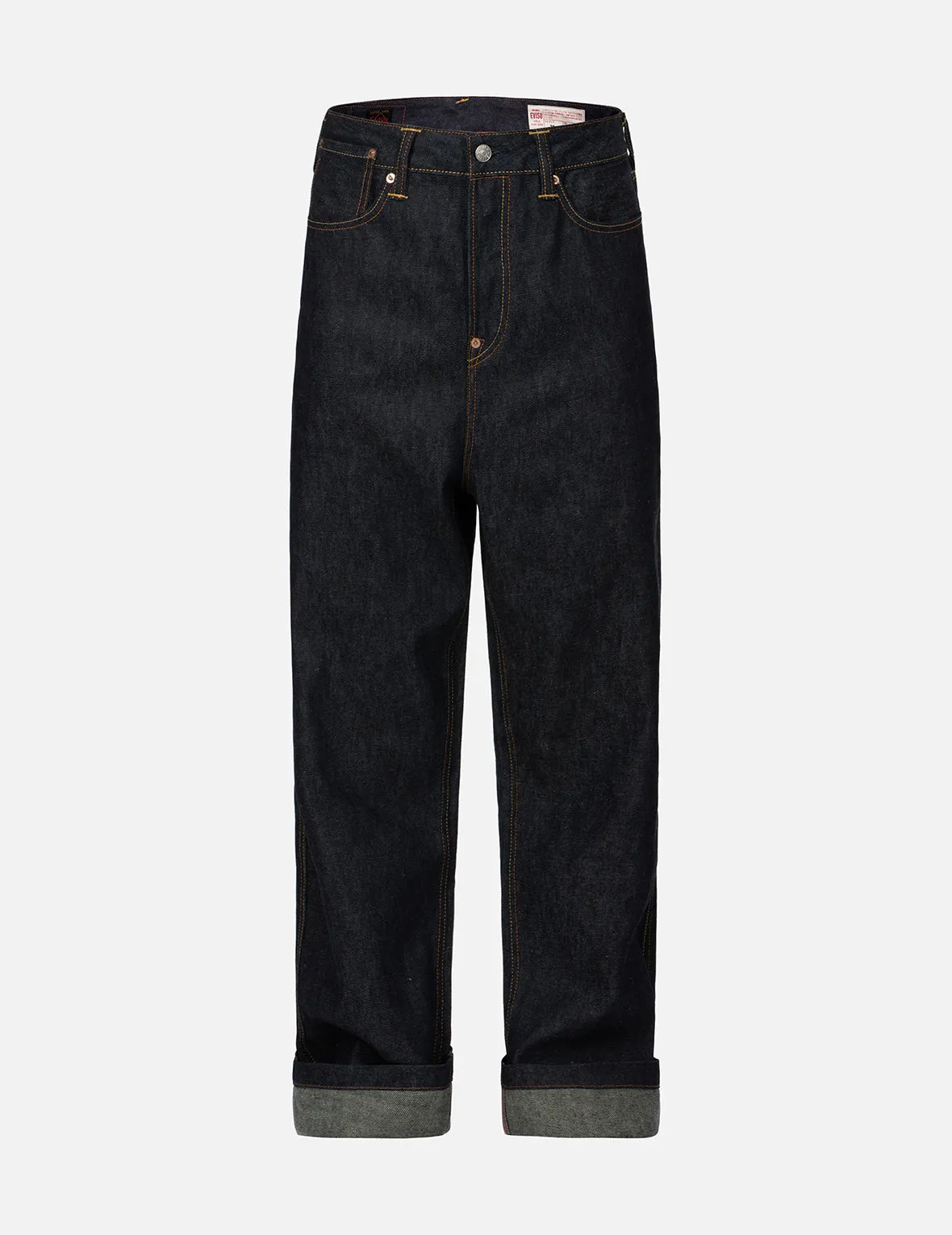 Pine-pattern Daicock Print with Crane and Logo Embroidery Wide Leg Jeans