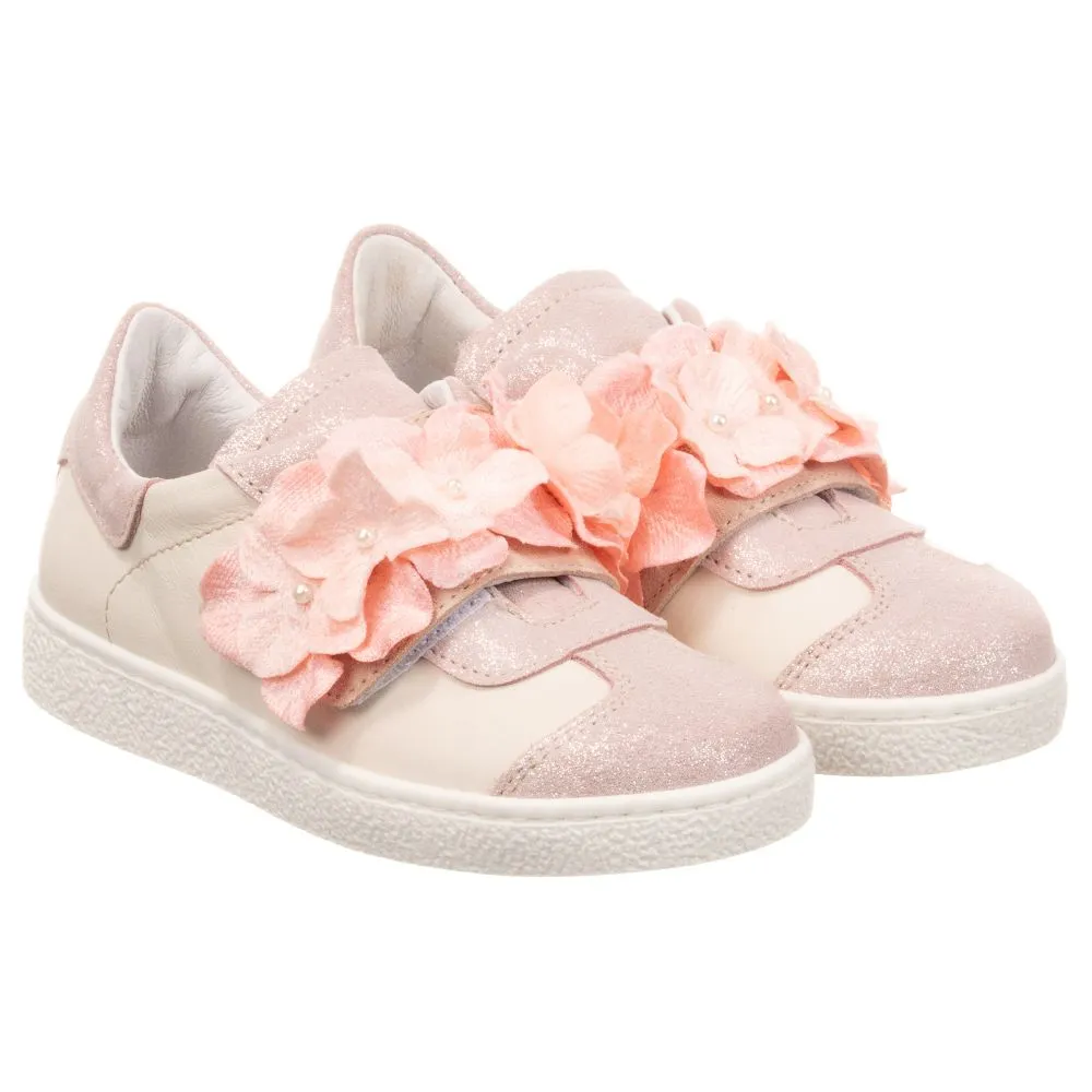 Pink & Ivory Floral Trainers