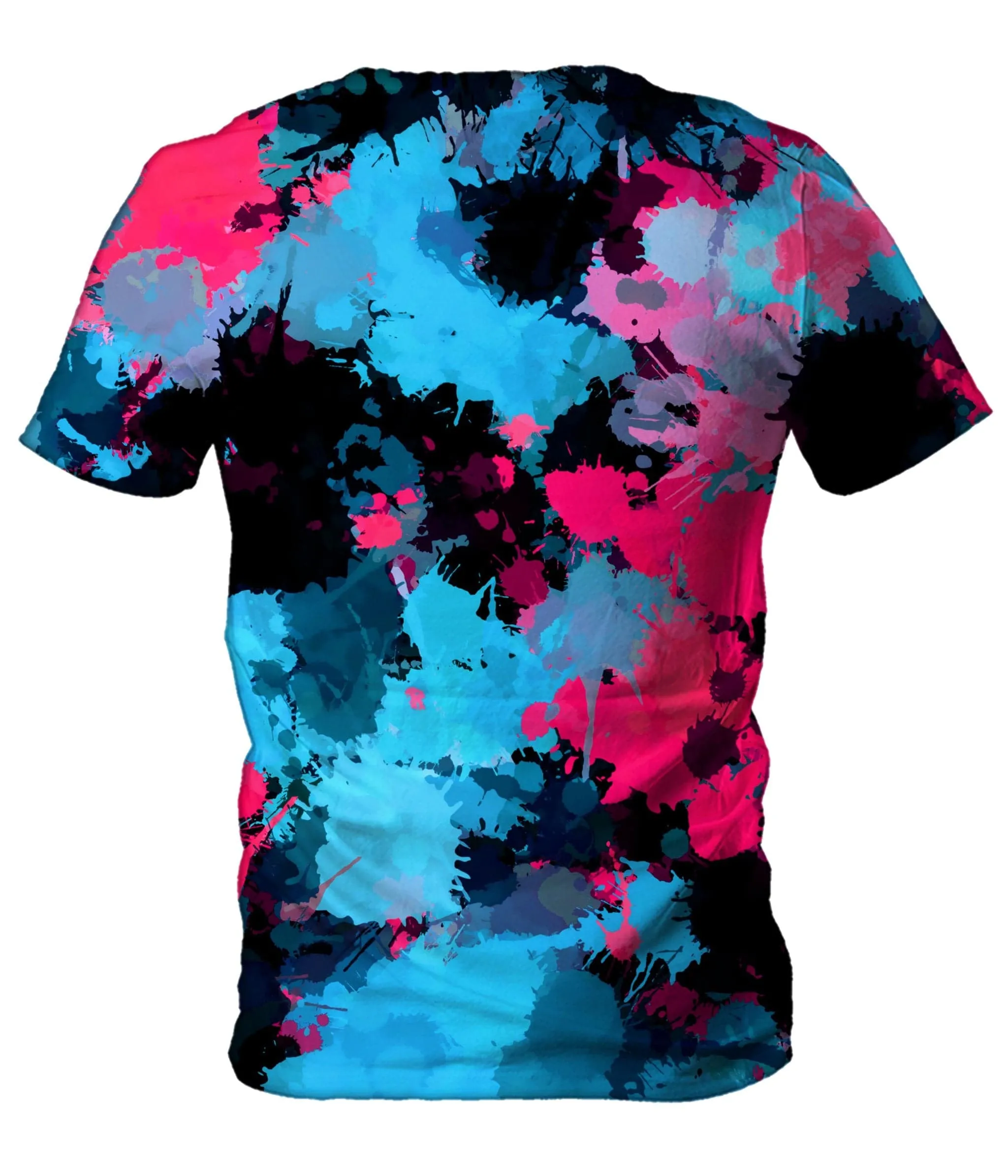 Pink and Blue Paint Splatter Men's T-Shirt (Clearance)