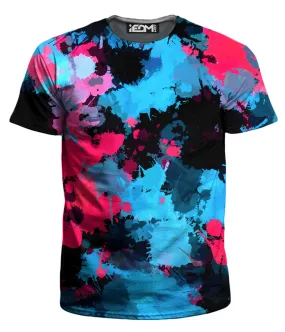 Pink and Blue Paint Splatter Men's T-Shirt (Clearance)