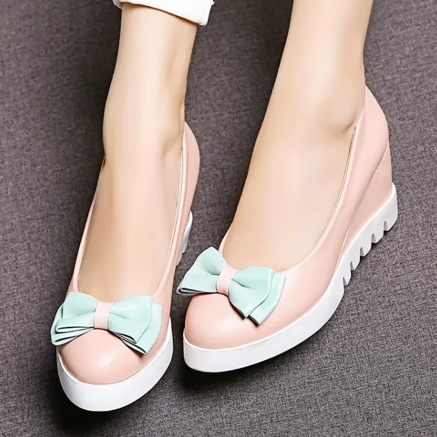 Pastel Bow Point Ballerina Ballet Flats