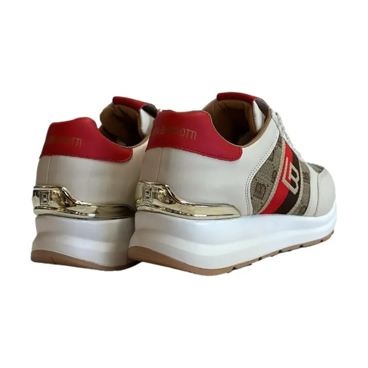 Platform Laura Biagiotti 8408 Beige Red Sneakers for Women