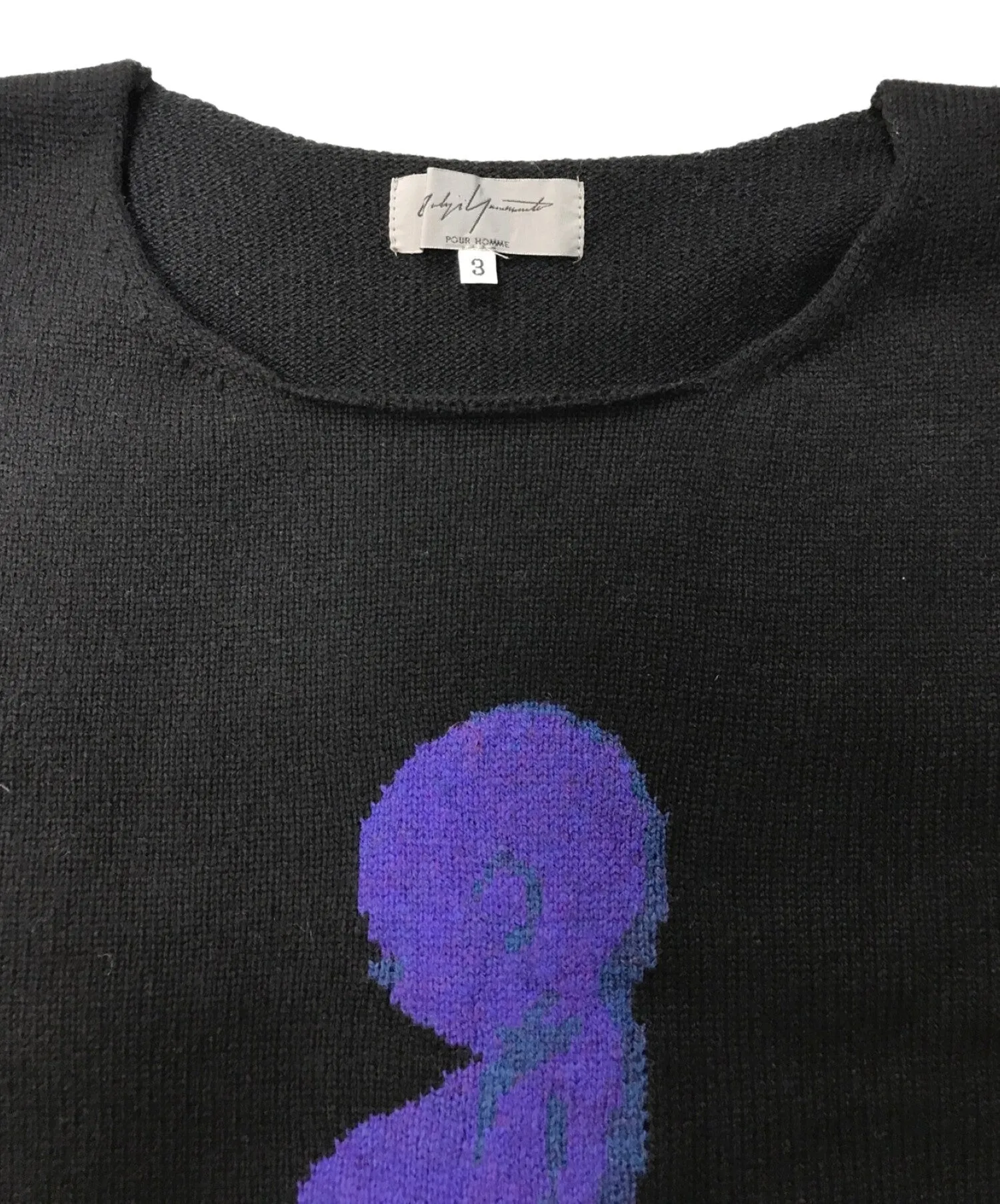 [Pre-owned] YOHJI YAMAMOTO Piss Kid Printed Wool Knit HZ-K50-959